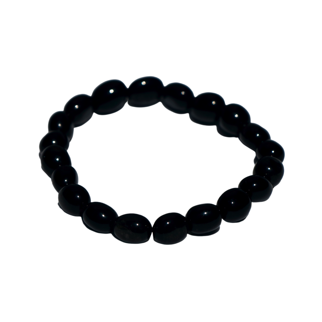 BLACK TOURMALINE TUMBLED STONE BRACELET
