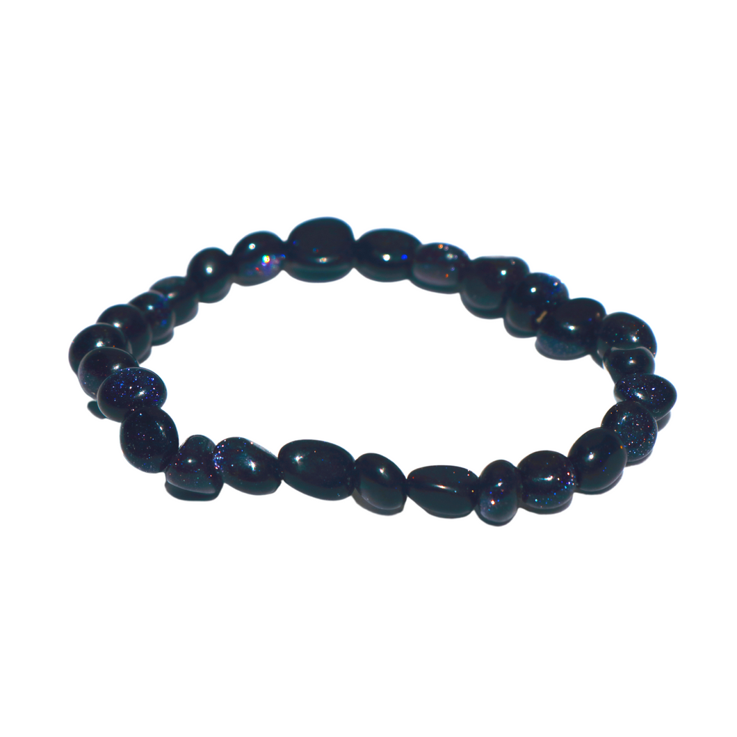BLUE GOLDSTONE TUMBLED STONE BRACELET