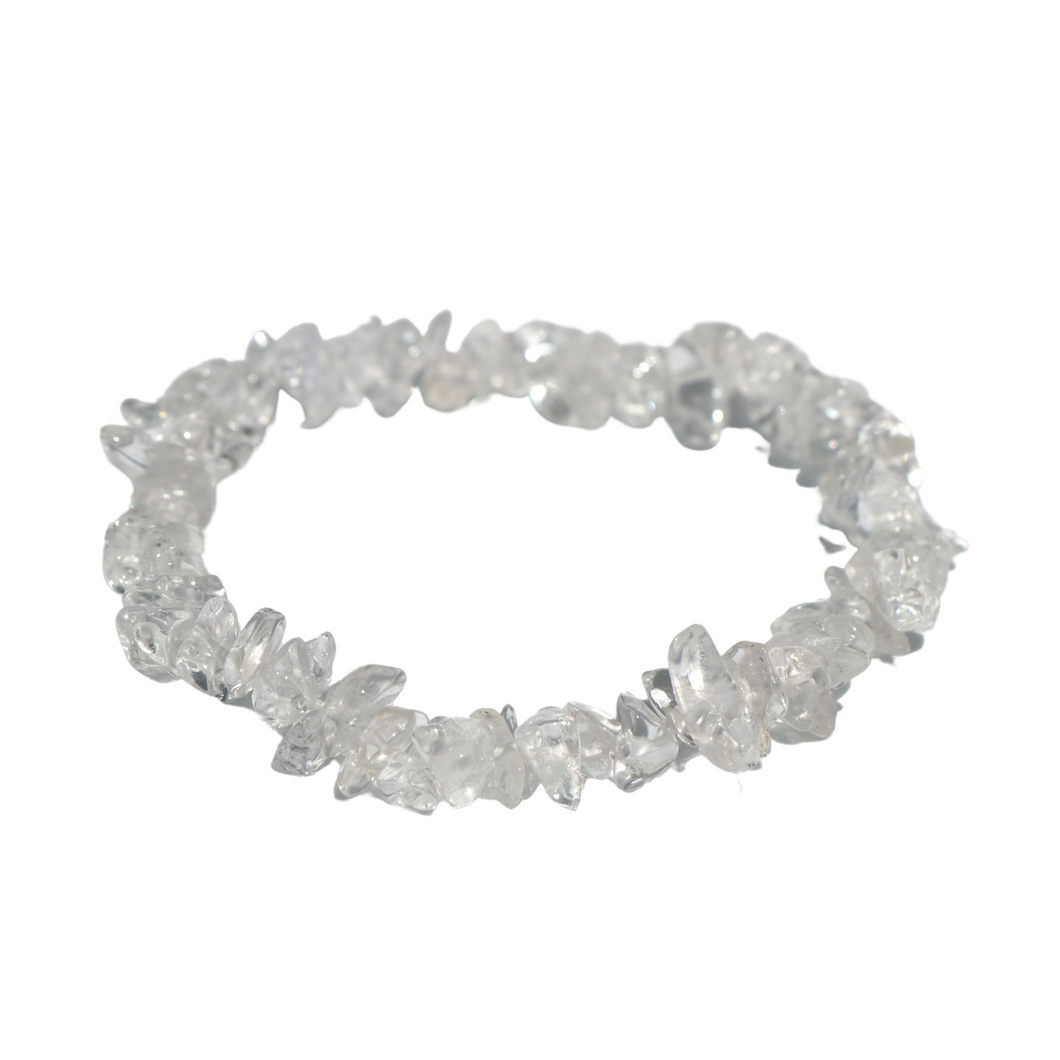 CLEAR QUARTZ CHIP BRACELETS